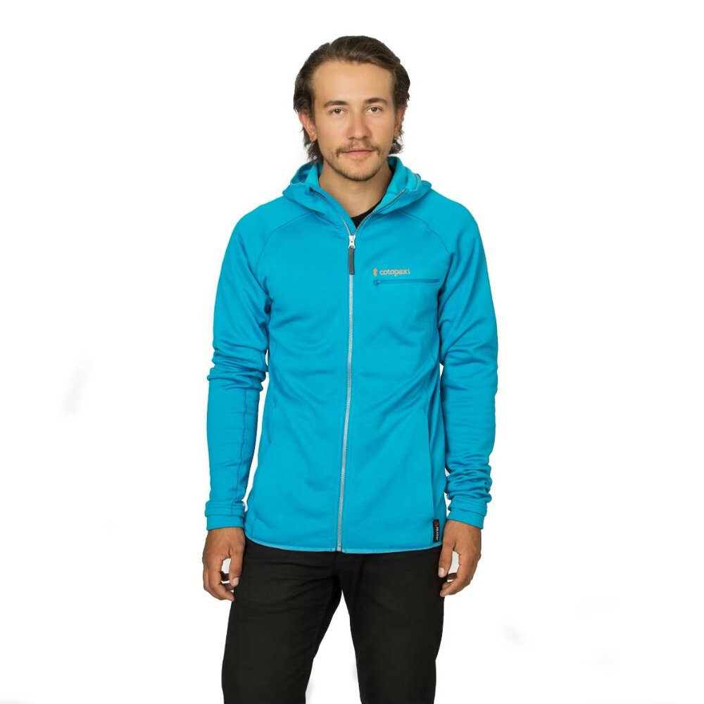 Cotopaxi Men's‎ Mineral Blue Sambaya Stretch Fleece Hooded Jacket Size M